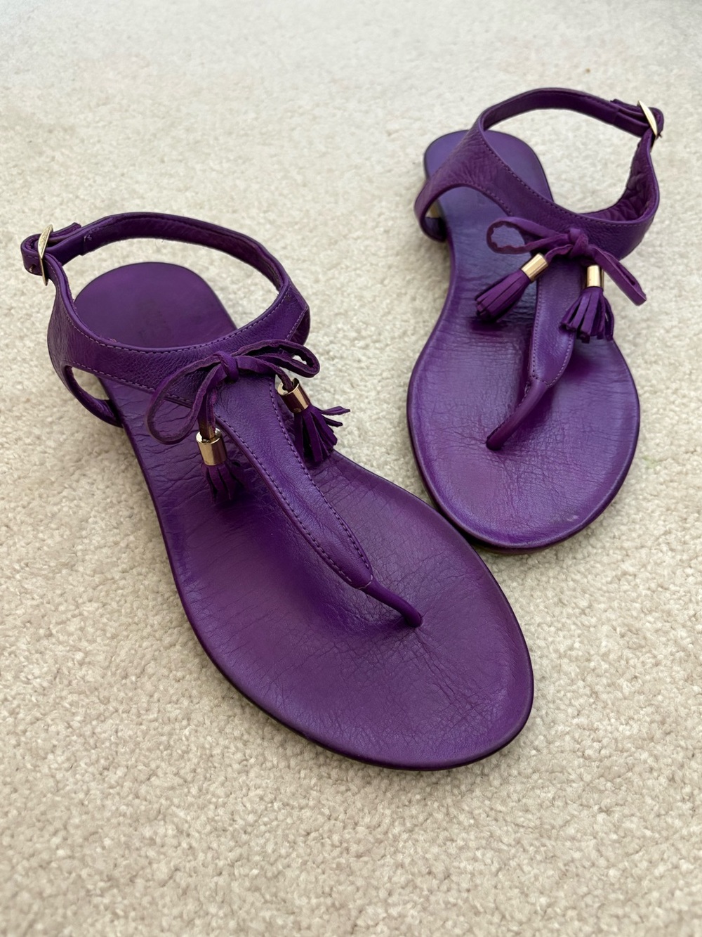 Inuovo Purple Leather Sandals